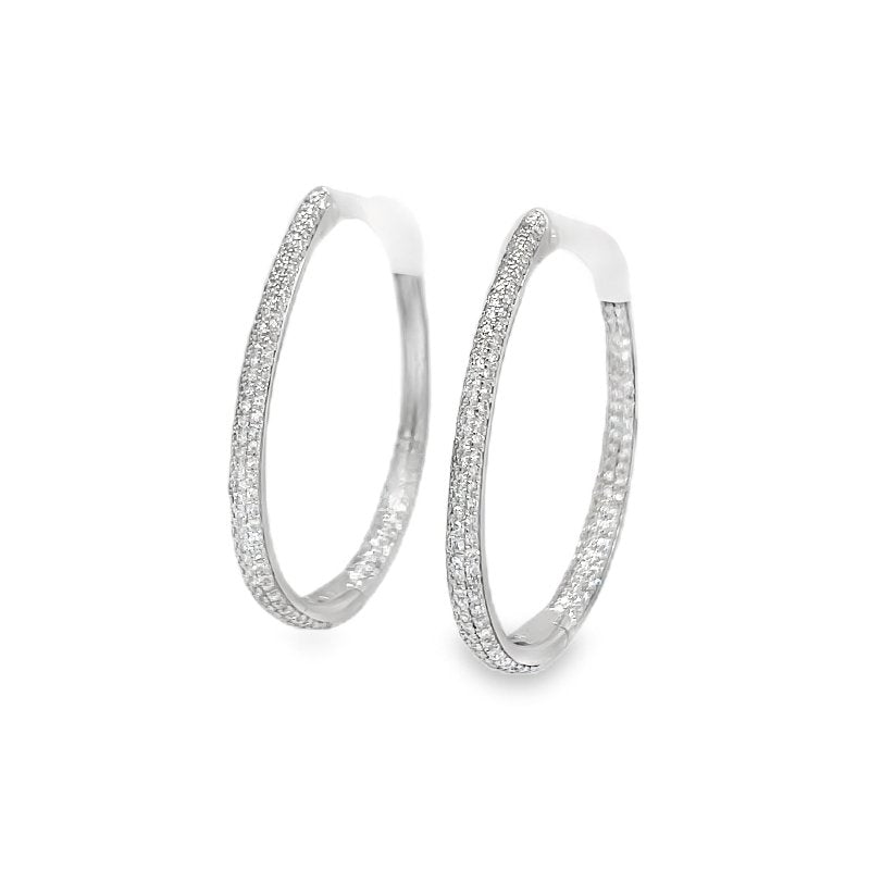 Jai's 14K White Gold Diamond Inside-out Hoops