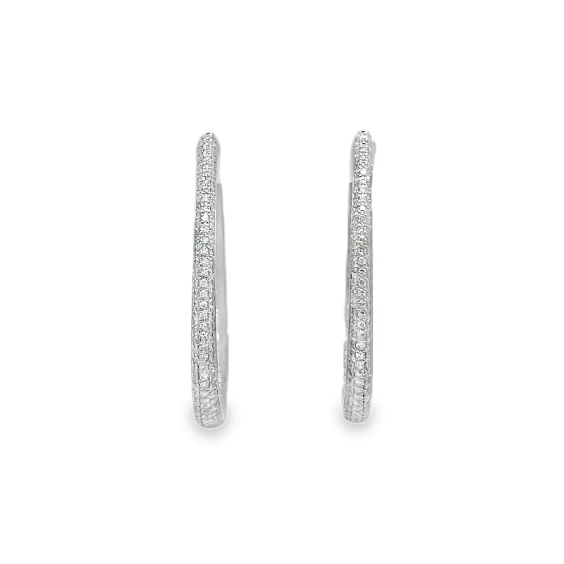 Jai's 14K White Gold Diamond Inside-out Hoops