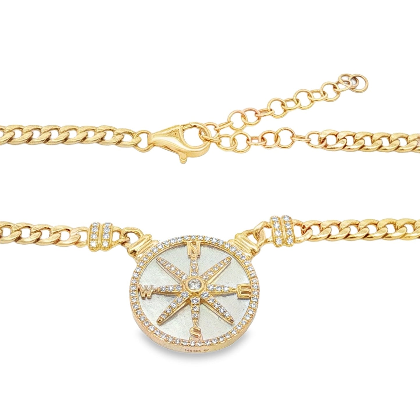 Jai's 14K Yellow Gold Diamond & Mother-of-Pearl Compass Necklace