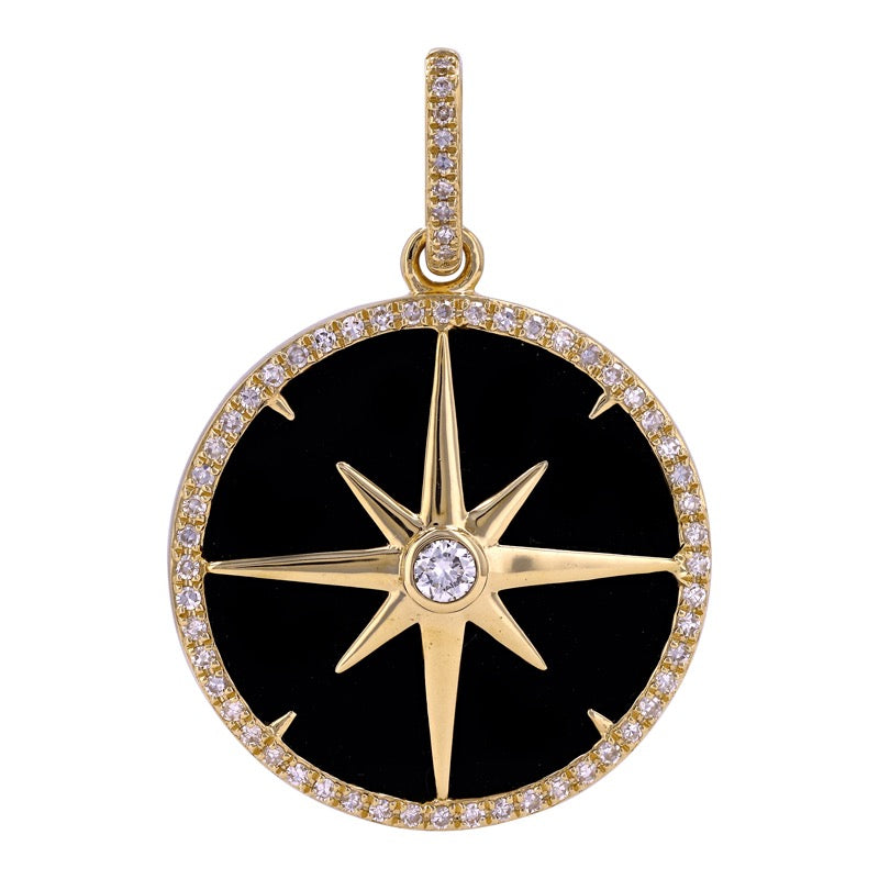 Jai's 14K Yellow Gold Black Onyx & Diamond Northstar Pendant