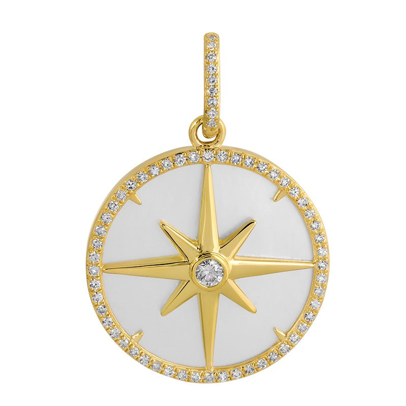 Jai's 14K Yellow Gold Mother-of-Pearl & Diamond Northstar Pendant