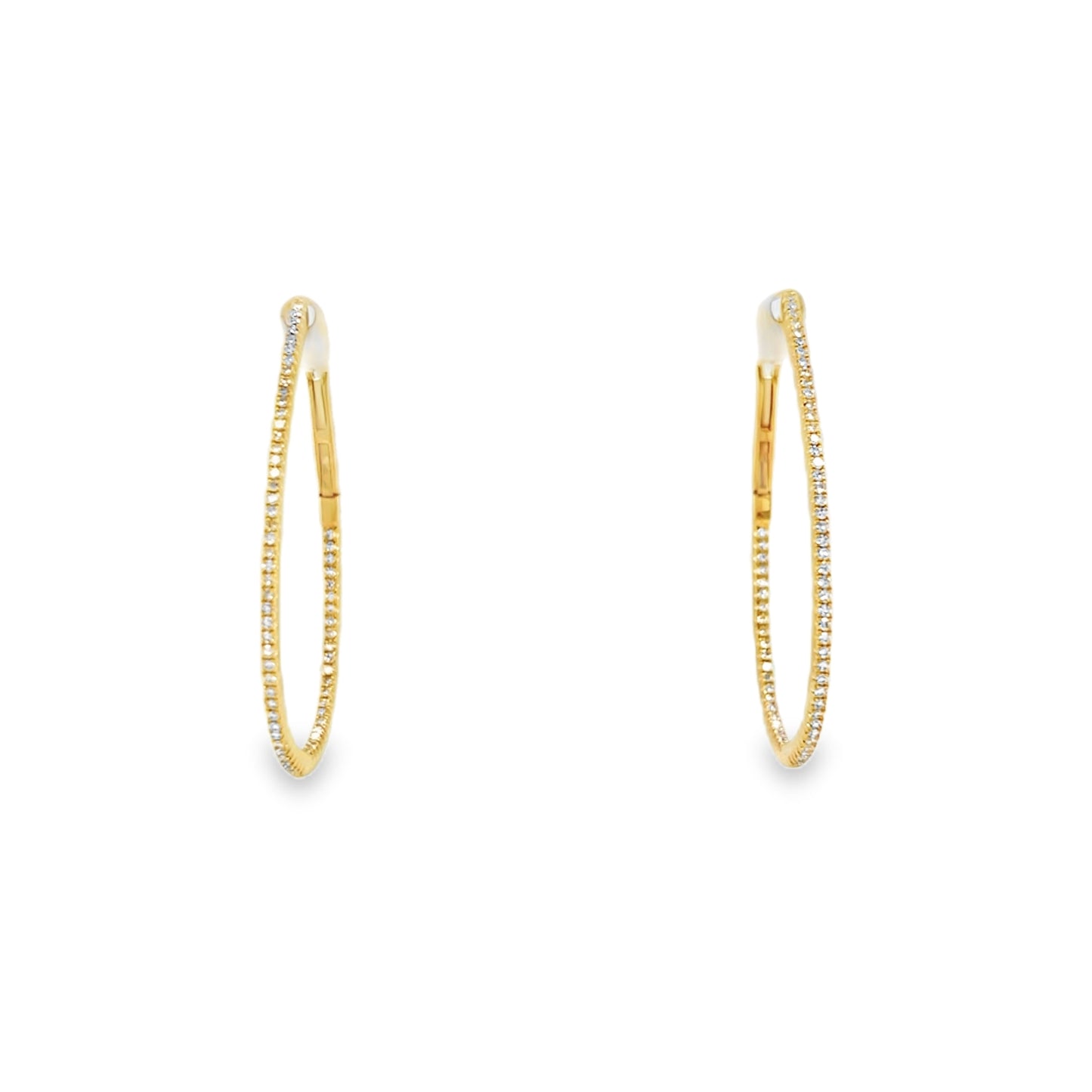Jai's 14K Yellow Gold Diamond Oval Inside-out Hoops
