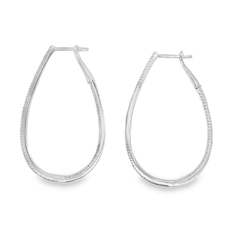 Jai's 14K White Gold Diamond Oval Inside-out Hoops