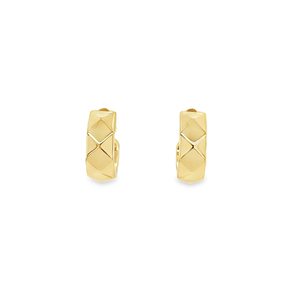 Jai's 14K Yellow Gold Petite Faceted Thick Hoops
