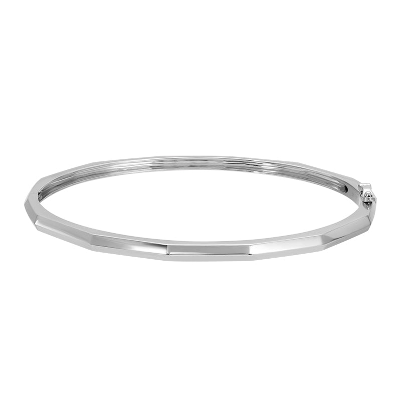 Jai's 14K White Gold Faceted Bangle