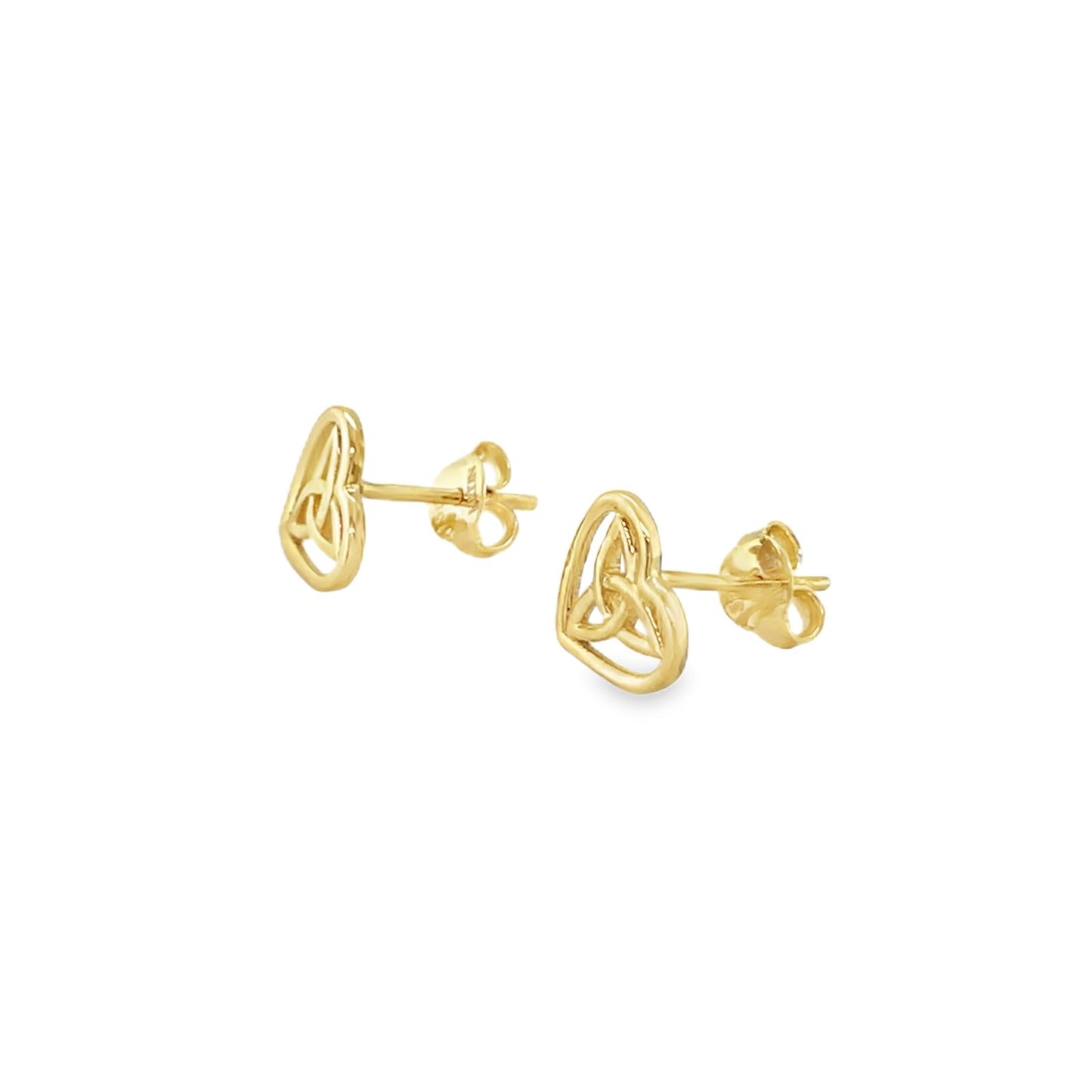 Jai's 14K Yellow Gold Celtic Trinity Heart Studs