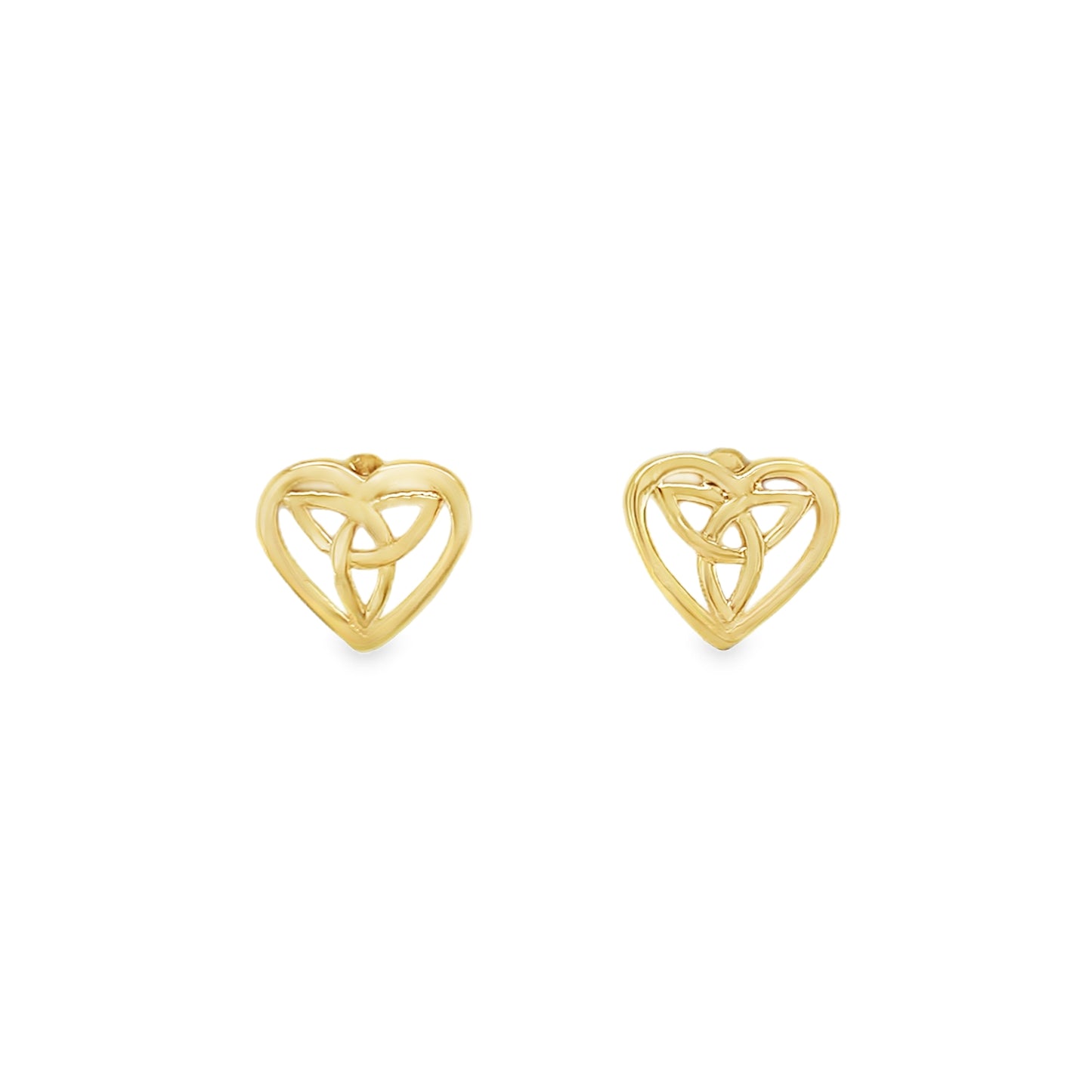 Jai's 14K Yellow Gold Celtic Trinity Heart Studs