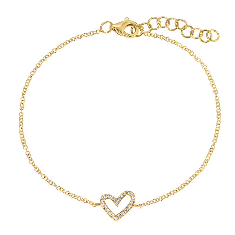 Jai's 14K Yellow Gold Mother-of-Pearl & Diamond Heart Bracelet