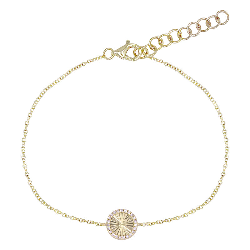 Jai's 14K Yellow Gold Diamond Faceted Charm Bracelet