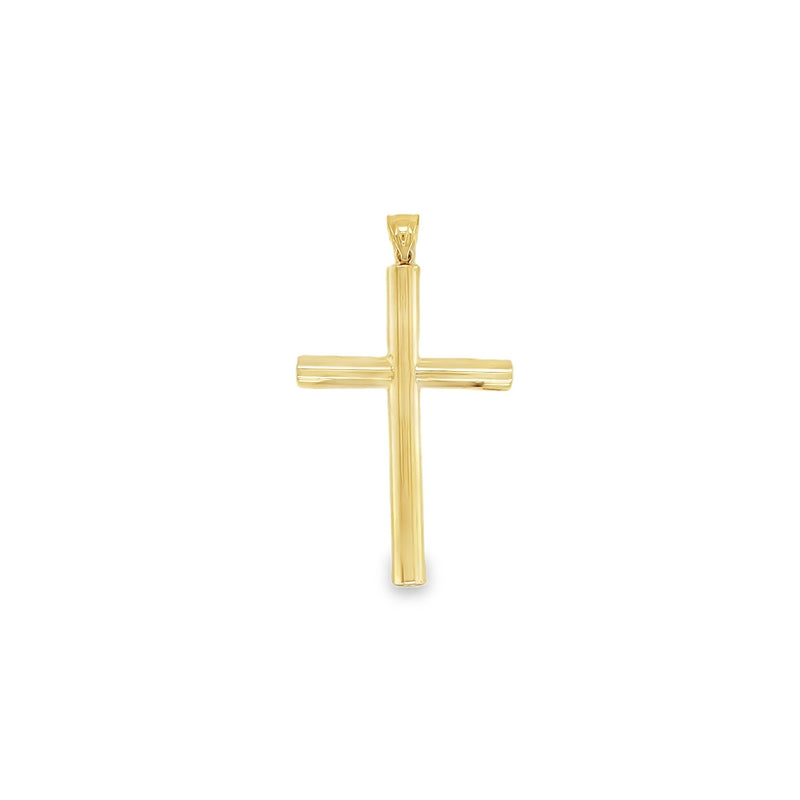Jai's 14K Yellow Gold Rounded Cross Pendant