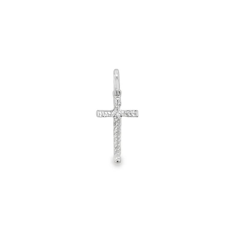 Jai's 14K White Gold Textured Cross Pendant