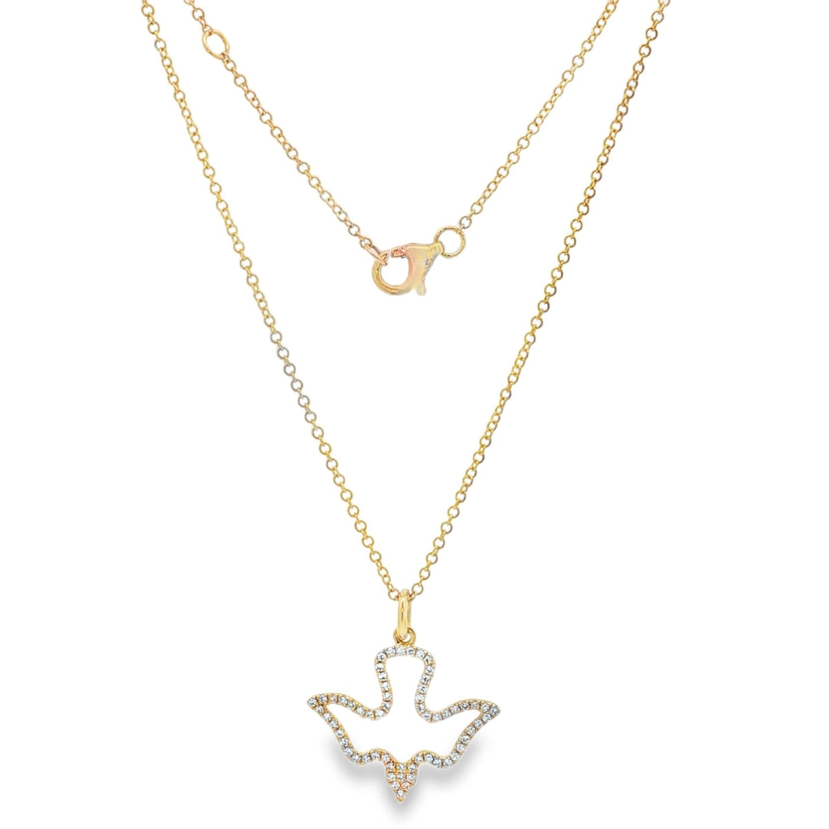 Jai's 14K Yellow Gold Diamond Dove Necklace