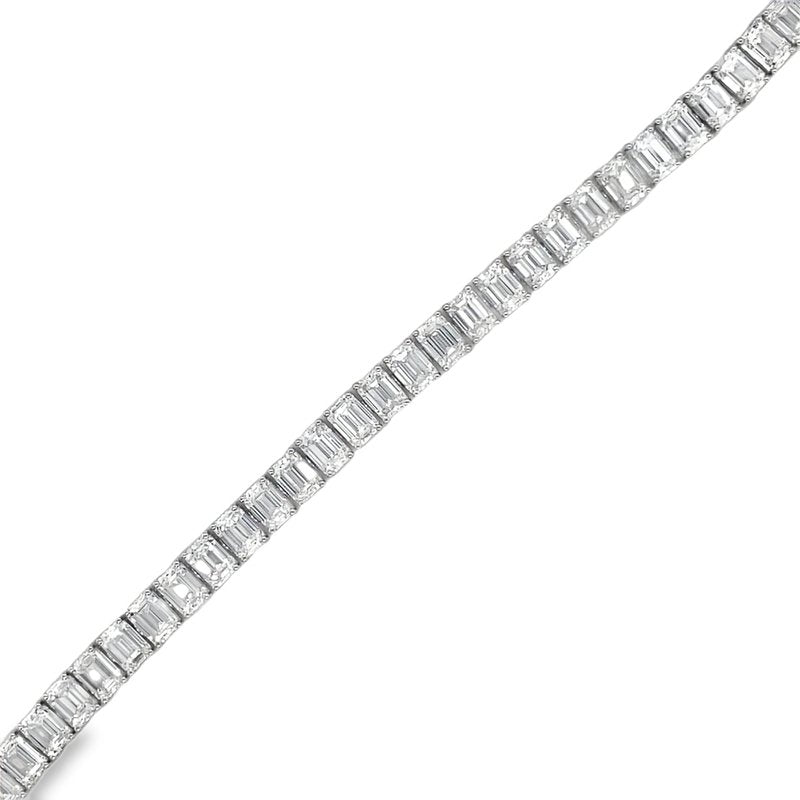Jai's 18K White Gold 20-carat Emerald-cut Diamond Tennis Bracelet