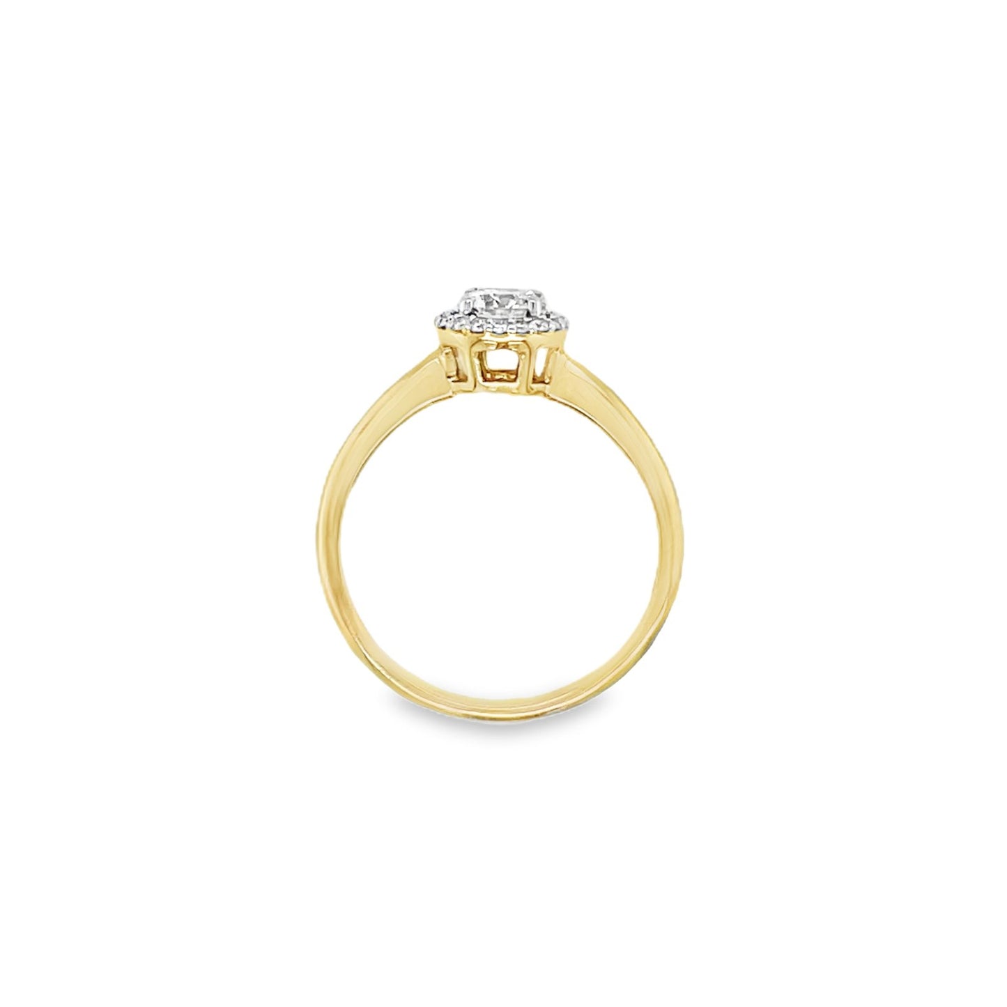 Jai's 18K Yellow Gold Halo Diamond Engagement Ring