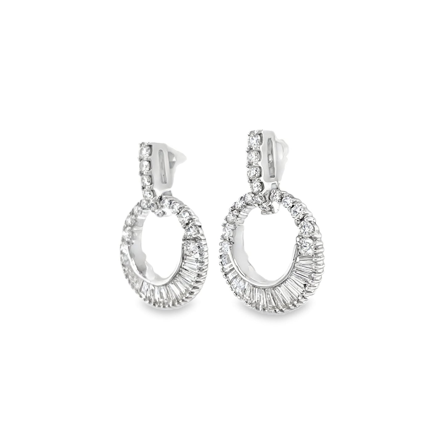 Jai's 18K White Gold Diamond Hooped Drop Earrings