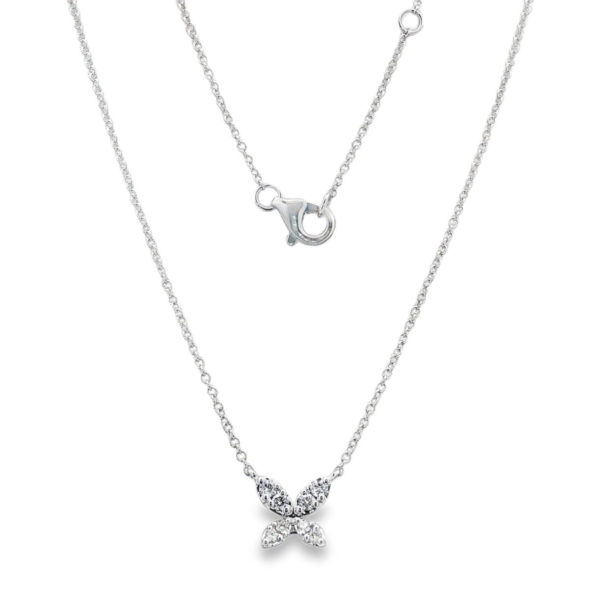 Jai's 14K White Gold Diamond Butterfly Necklace