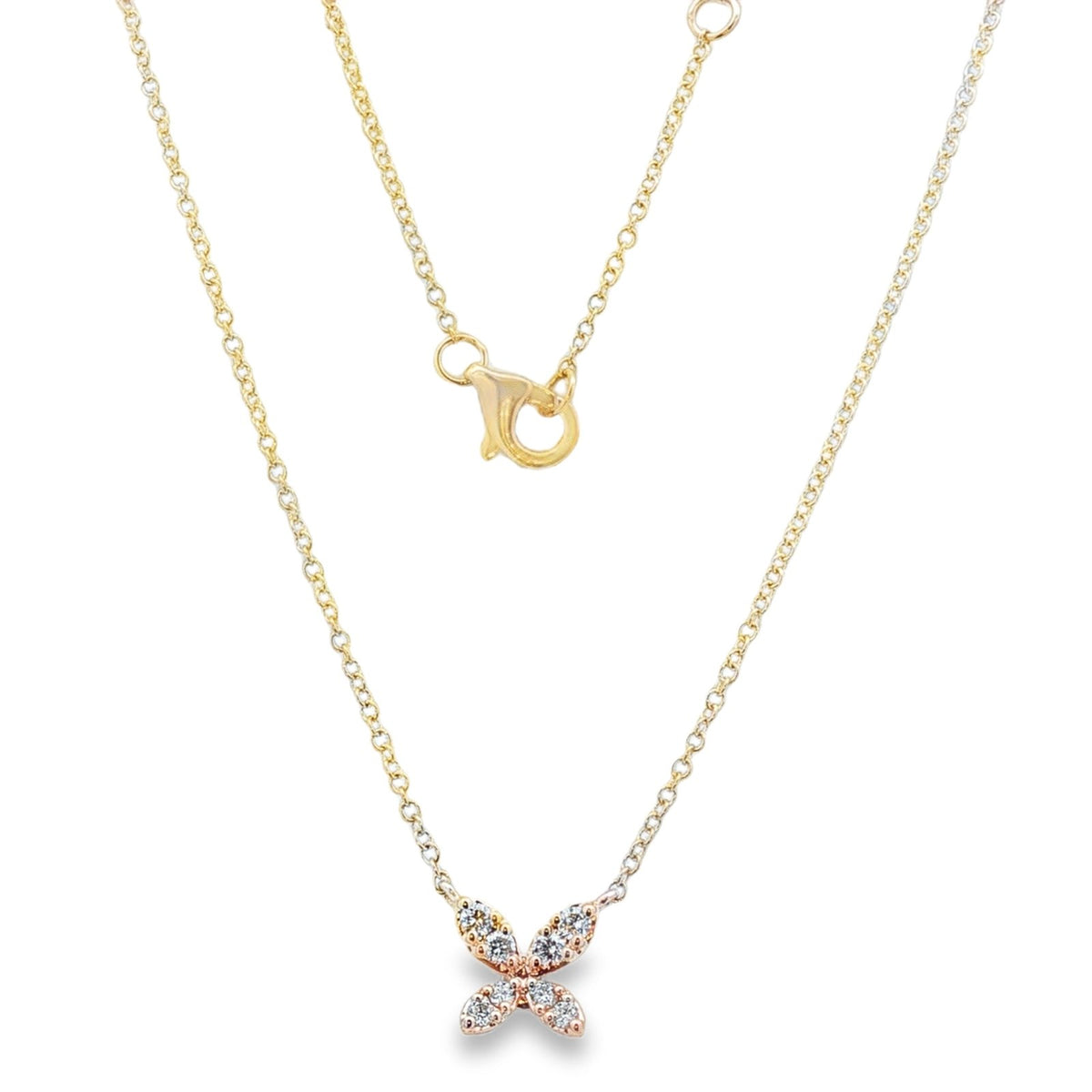 Jai's 14K Yellow Gold Diamond Butterfly Necklace
