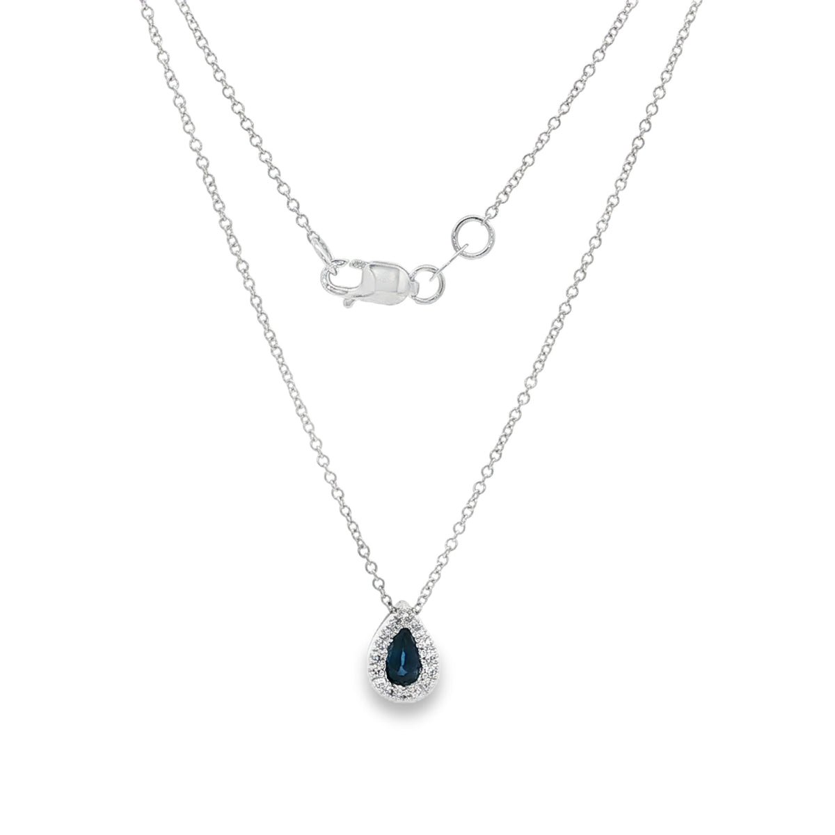 Jai's 14K White Gold Teardrop-cut Sapphire & Diamond Necklace