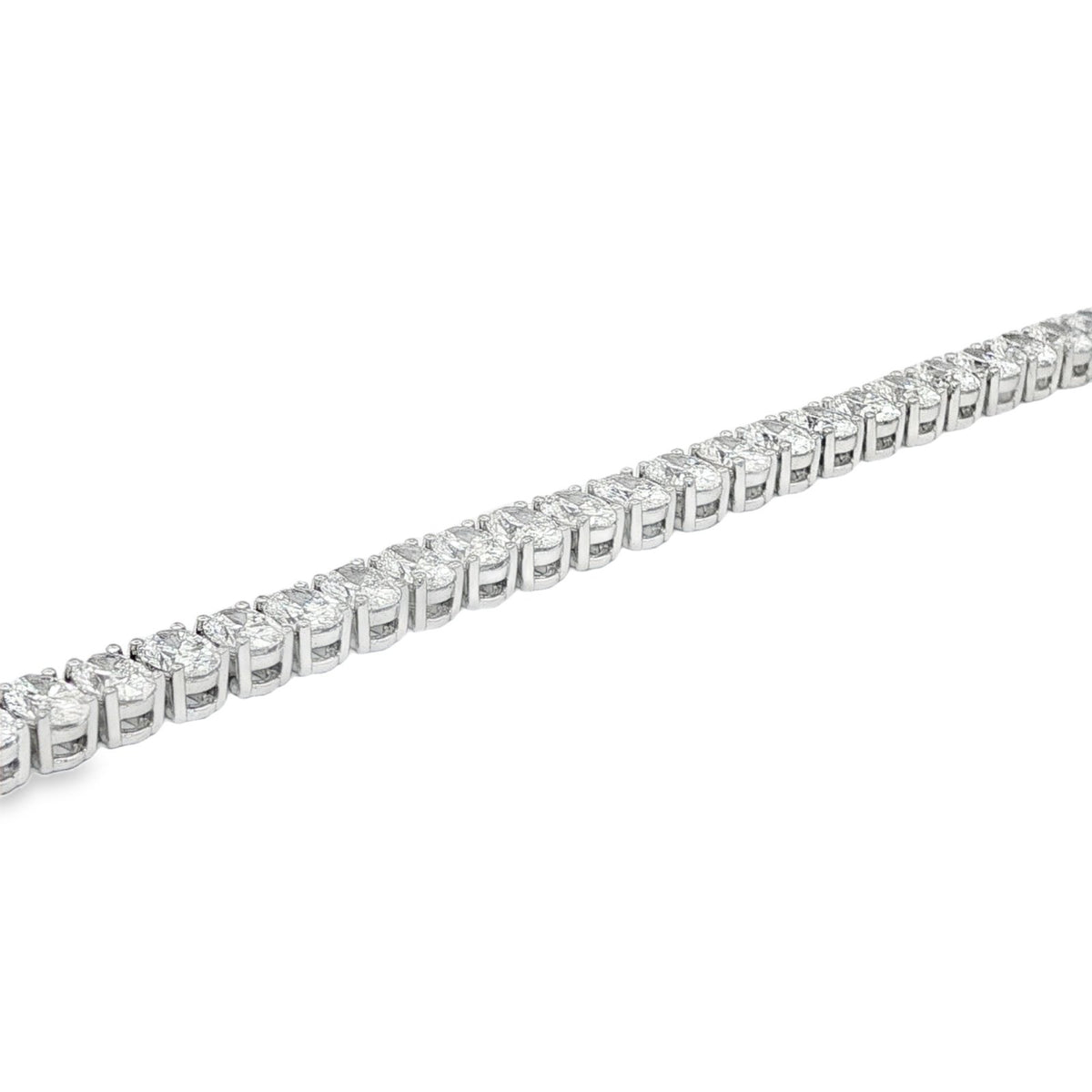 Jai's 14K White Gold 9.5-carat Oval-cut Diamond Tennis Bracelet