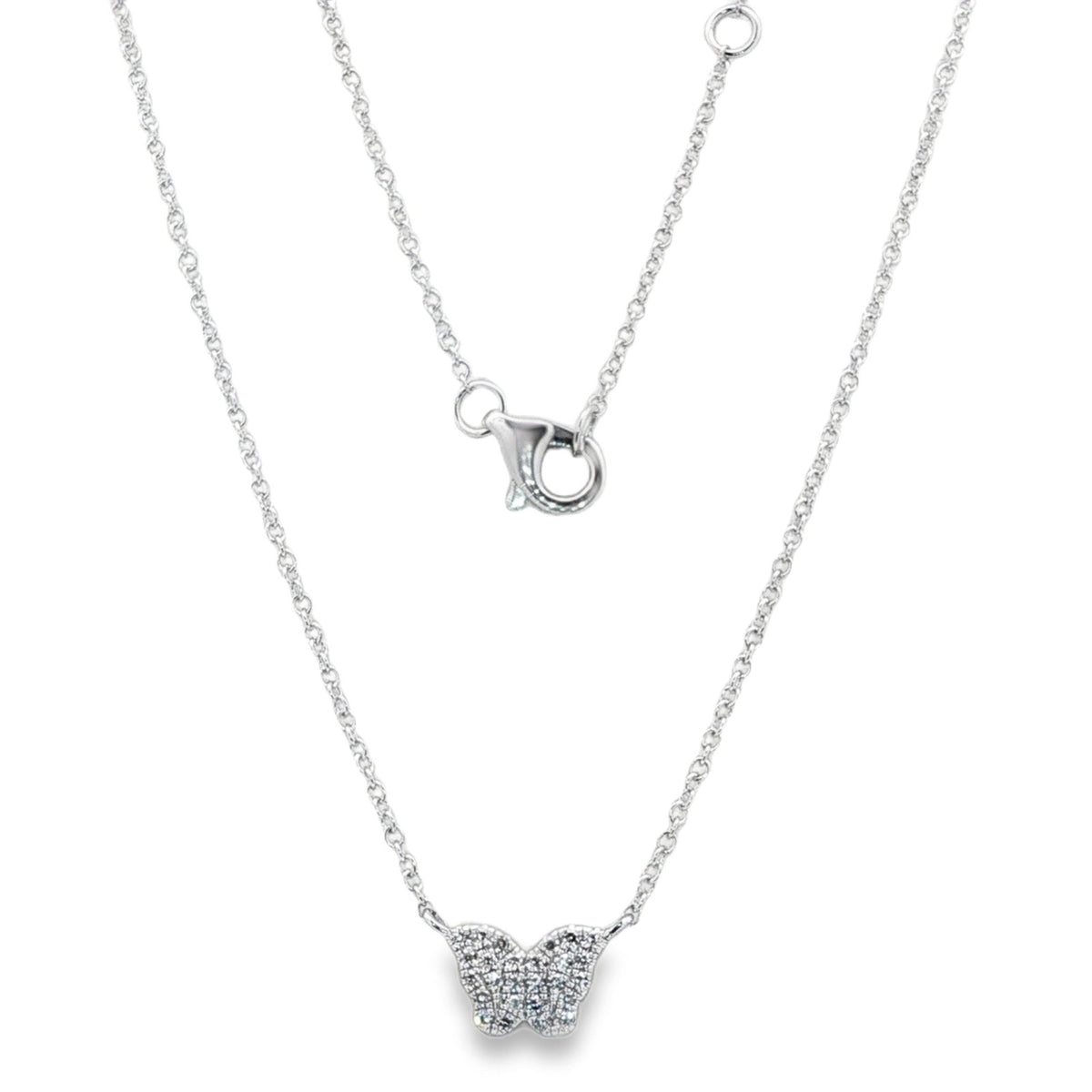 Jai's 14K White Gold Diamond Butterfly Necklace