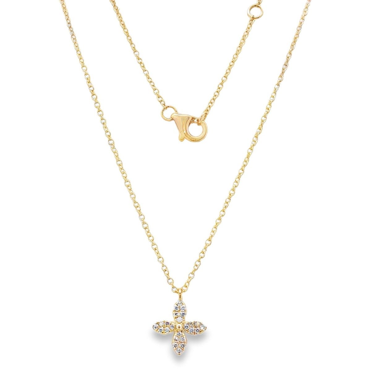 Jai's 14K Yellow Gold Diamond Floral Necklace