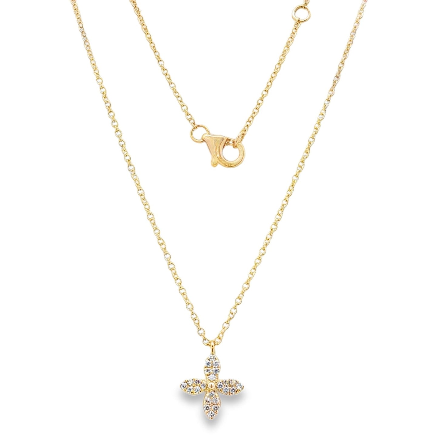 Jai's 14K Yellow Gold Diamond Floral Necklace