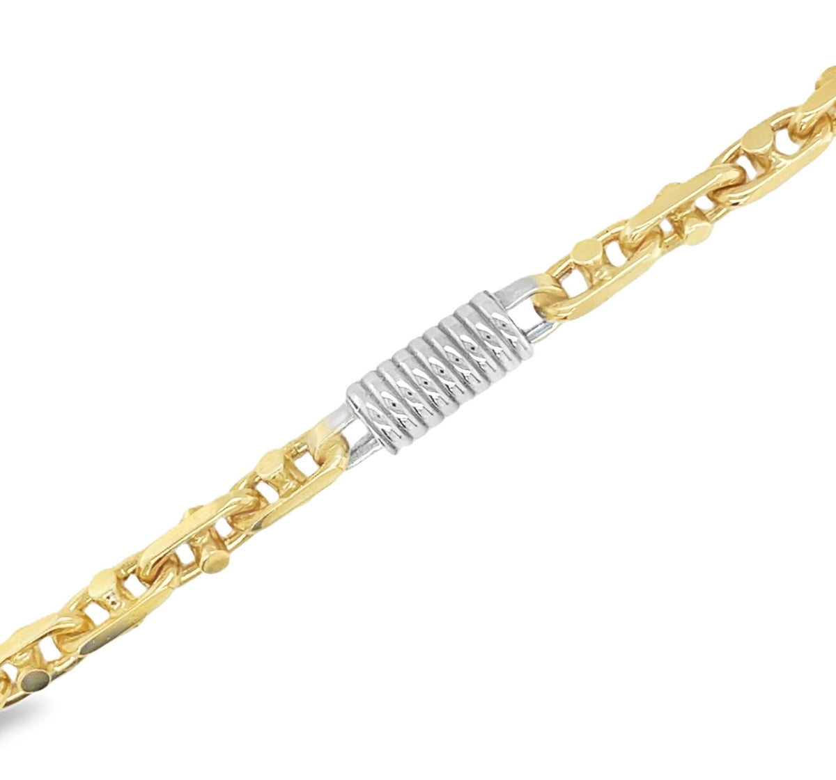 Jai's 14K Two-tone Mariner & Spring Links Chain Bracelet - 8.25"