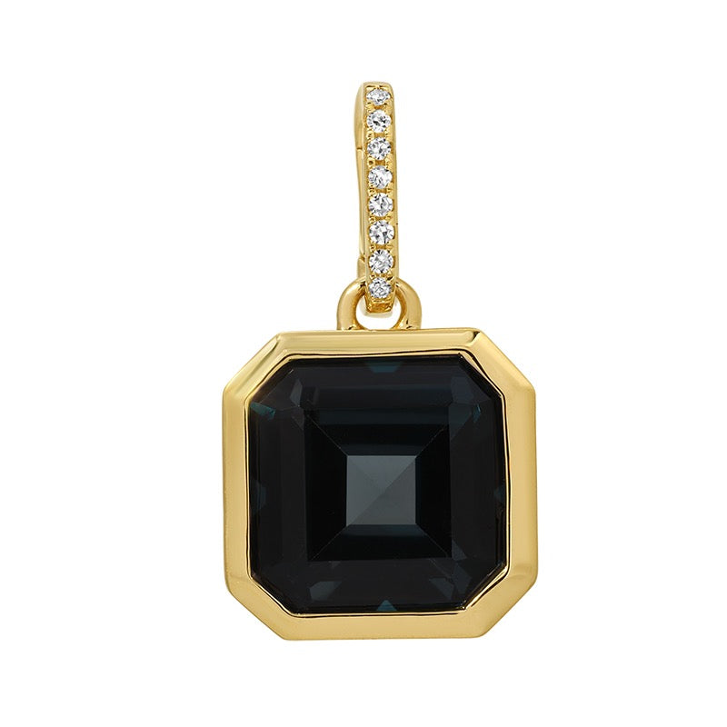 Jai's 14K Yellow Gold Blue Topaz & Diamond Pendant