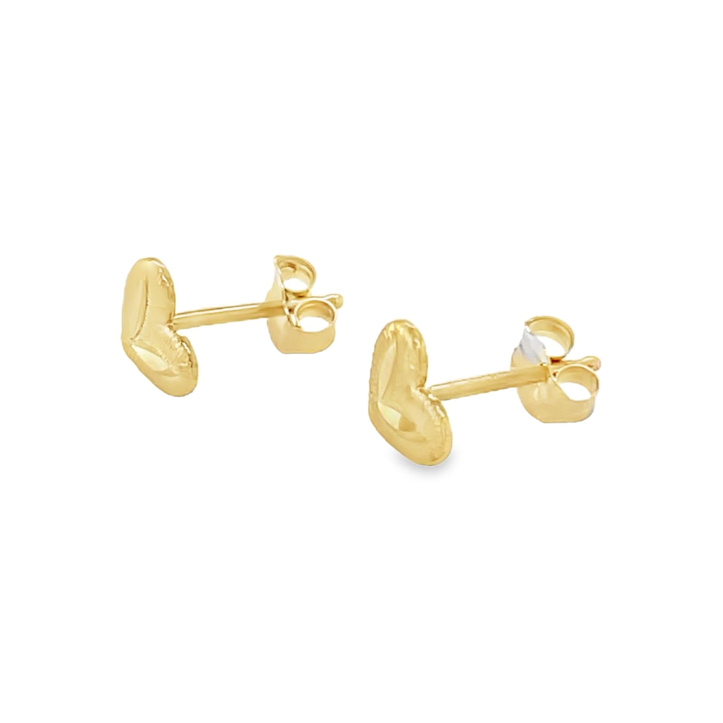 Jai's 14K Yellow Gold Textured Heart Studs