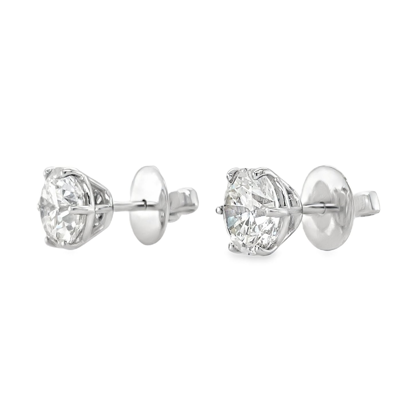 Jai's 18K White Gold 4-carat Solitaire Diamond Studs