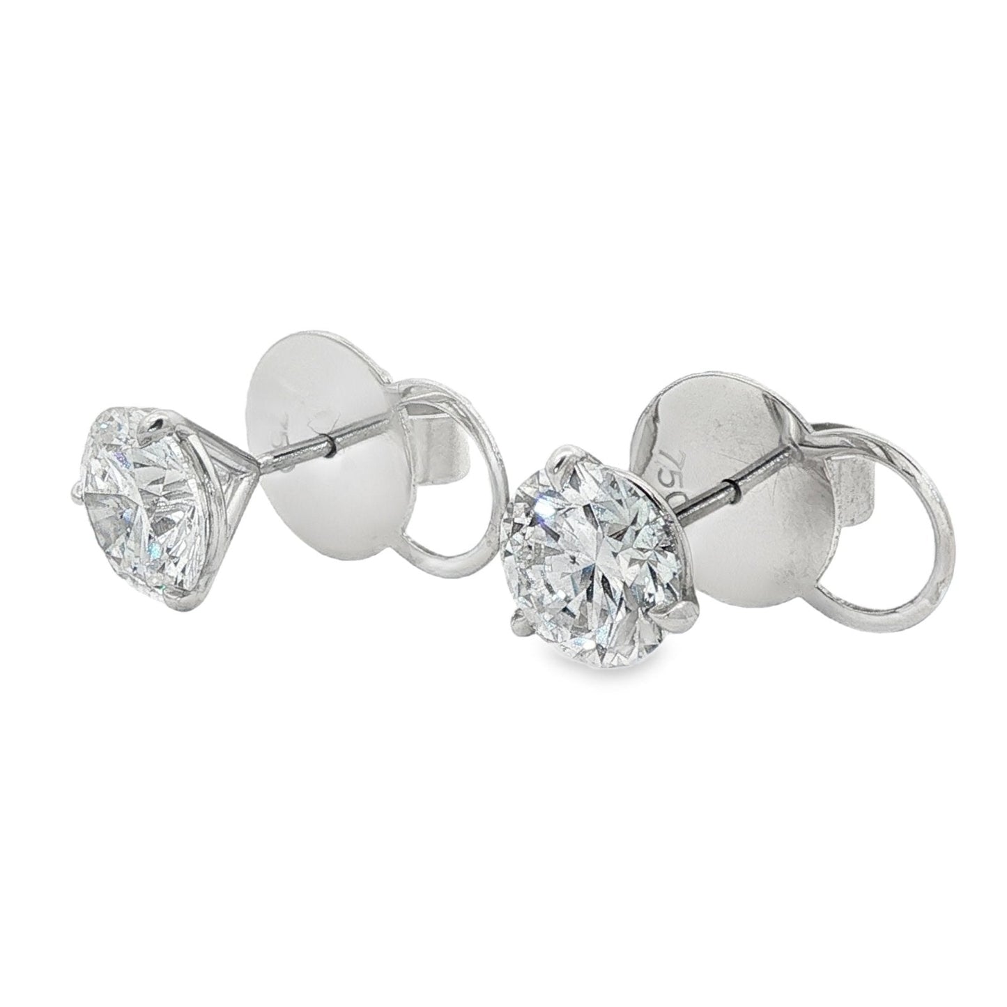 Jai's 18K White Gold 4-carat Solitaire Diamond Studs