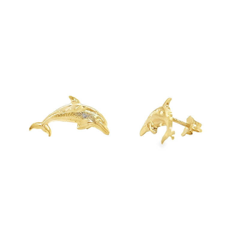 Jai's 14K Yellow Gold Dolphin Studs