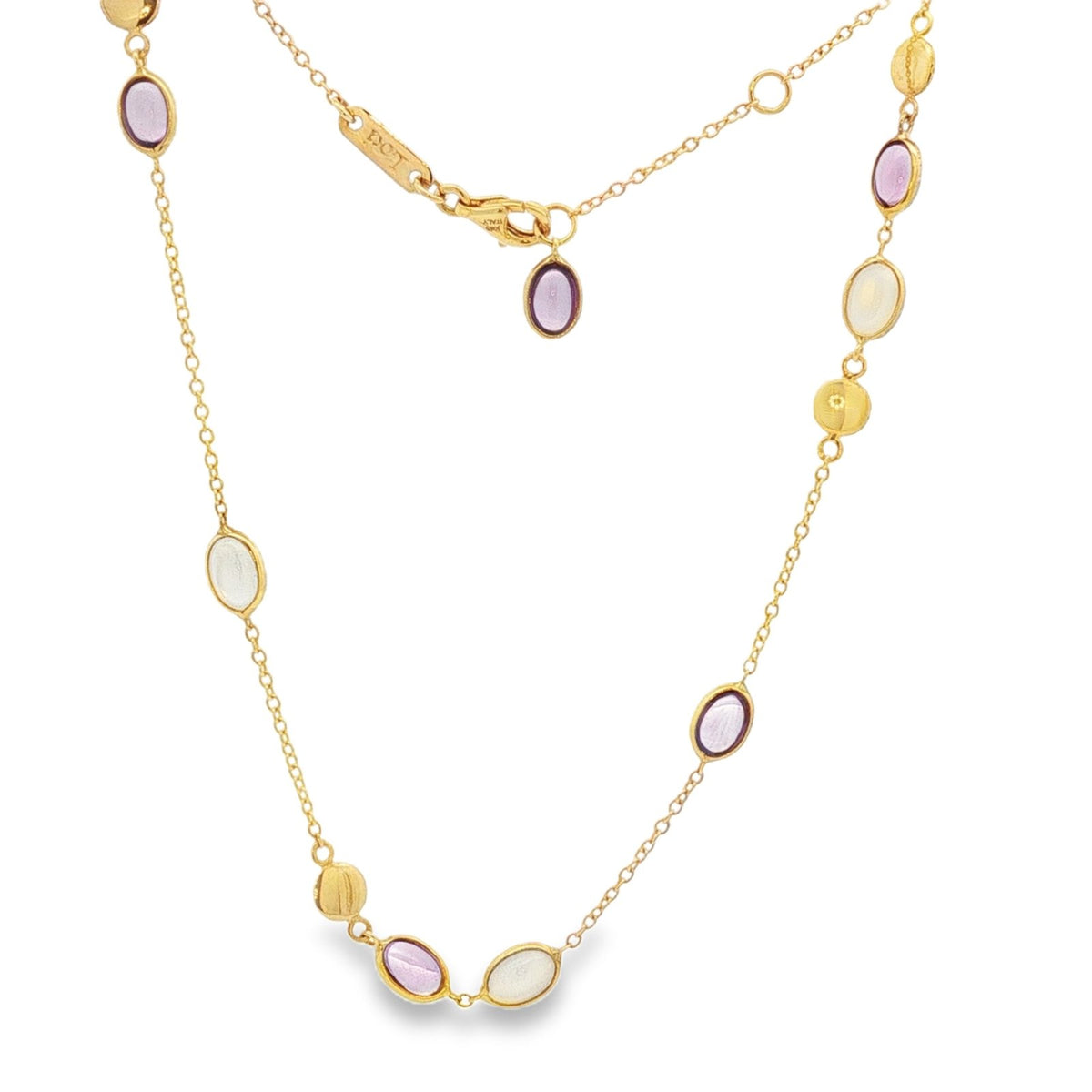 Jai's 18K Yellow Gold Mother-of-Pearl & Amethyst Beaded Necklace