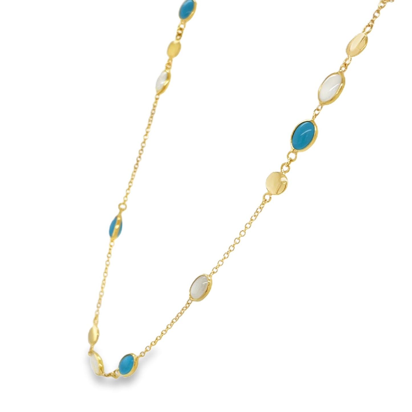 Jai's 18K Yellow Gold Mother-of-Pearl & Turquoise Necklace