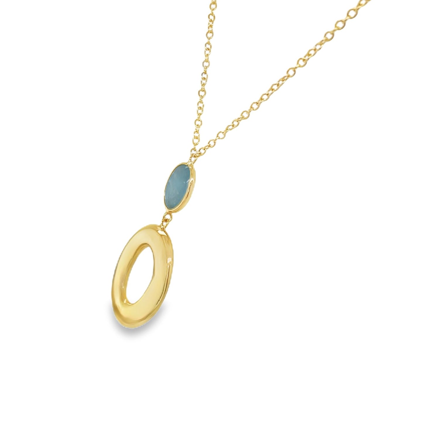 Jai's 18K Yellow Gold Aquamarine Necklace