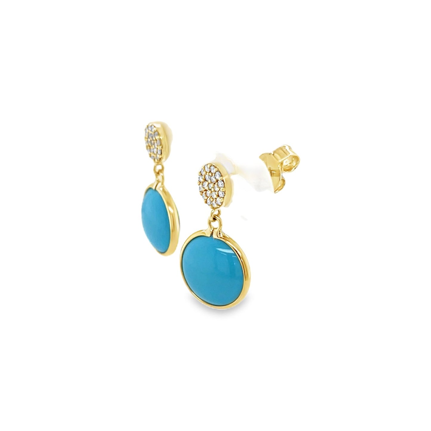 Jai's 18K Yellow Gold Turquoise & Diamond Drop Earrings