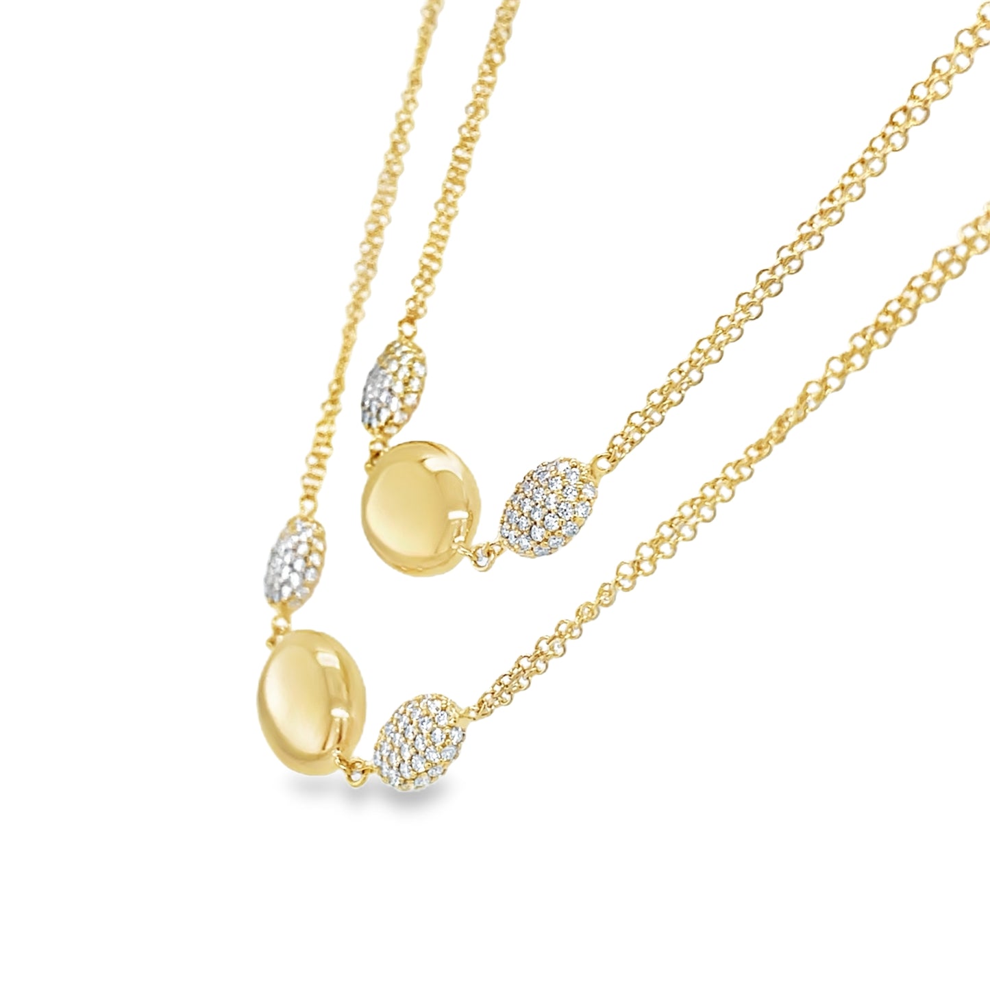 Jai's 18K Yellow Gold Diamond Beaded Necklace