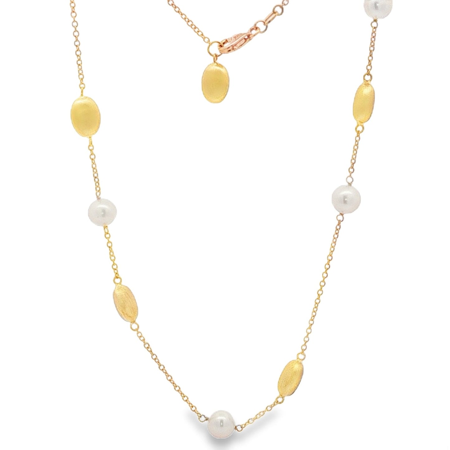Jai's 18K Yellow Gold Pearl & Satin Bead Necklace