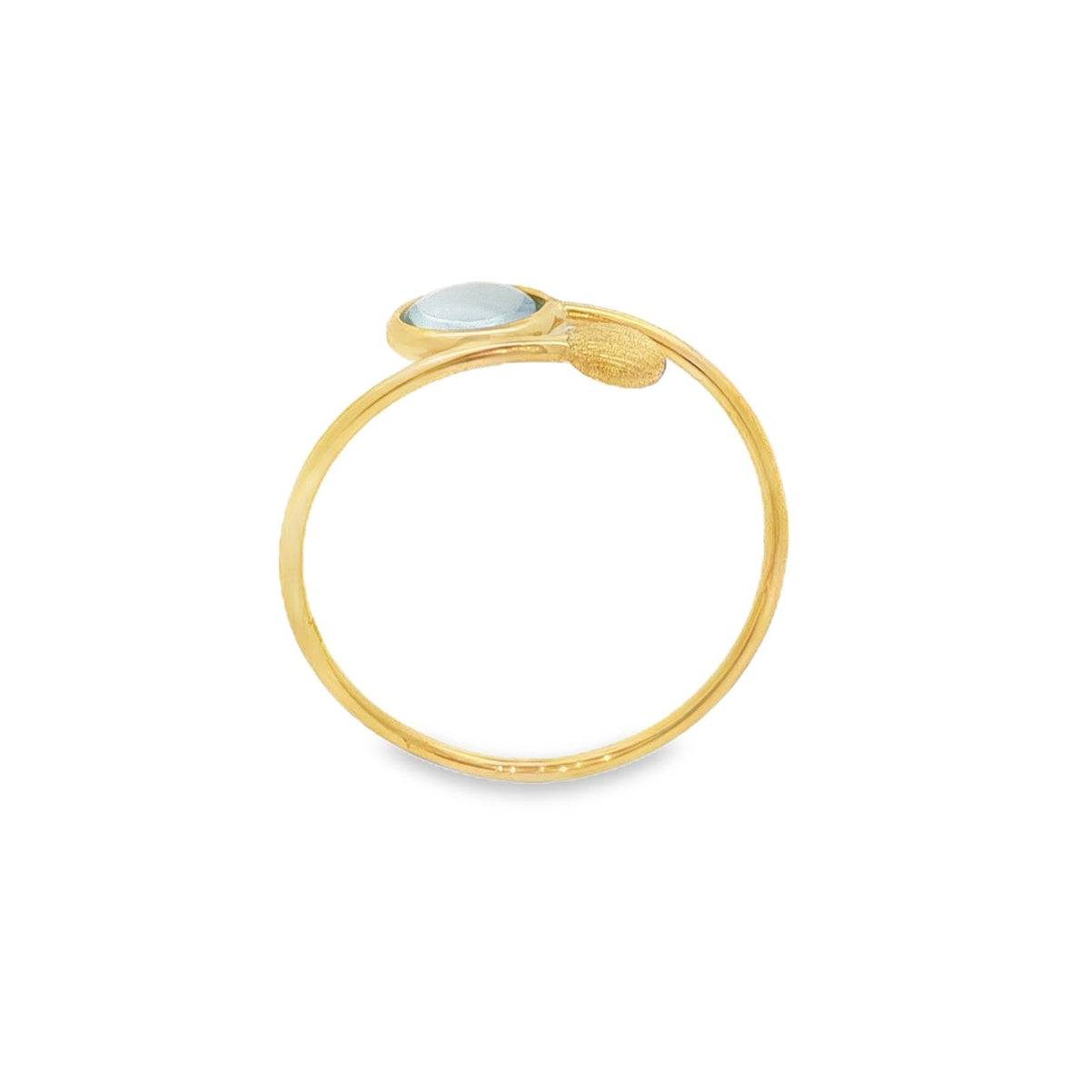 Jai's 18K Yellow Gold Blue Topaz & Satin Ring