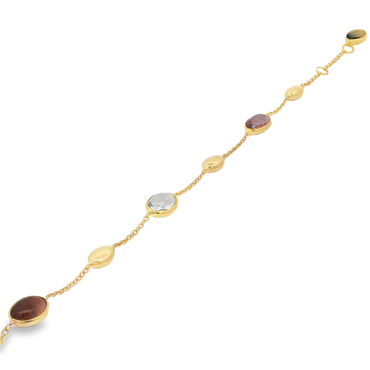 Jai's 18K Yellow Gold Tourmaline & Polished Bead Bracelet