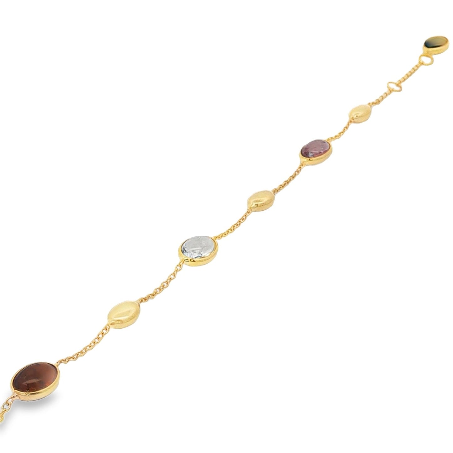 Jai's 18K Yellow Gold Tourmaline & Polished Bead Bracelet