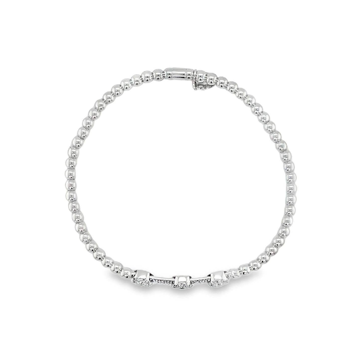 Hulchi Belluni's 18K White Gold Diamond Tresore Stretch Bracelet