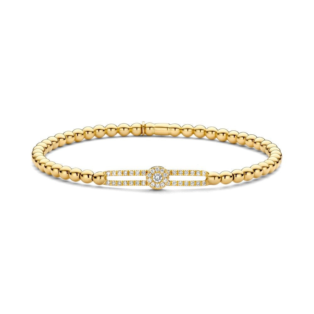 Hulchi Belluni's 18K Yellow Gold Diamond Tresore Stretch Bracelet