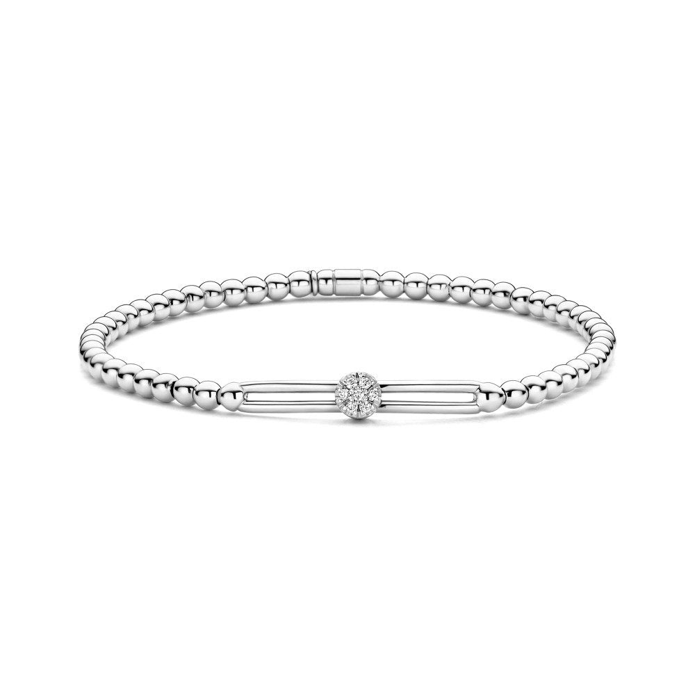 Hulchi Belluni's 18K White Gold Diamond Tresore Stretch Bracelet
