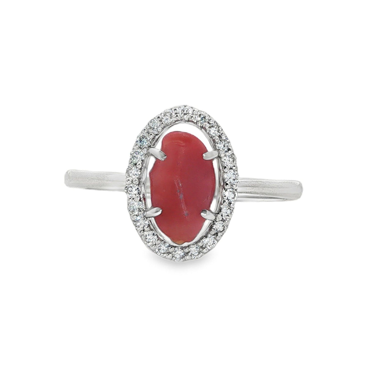 Jai's 14K White Gold Oval Conch Pearl & Diamond Ring