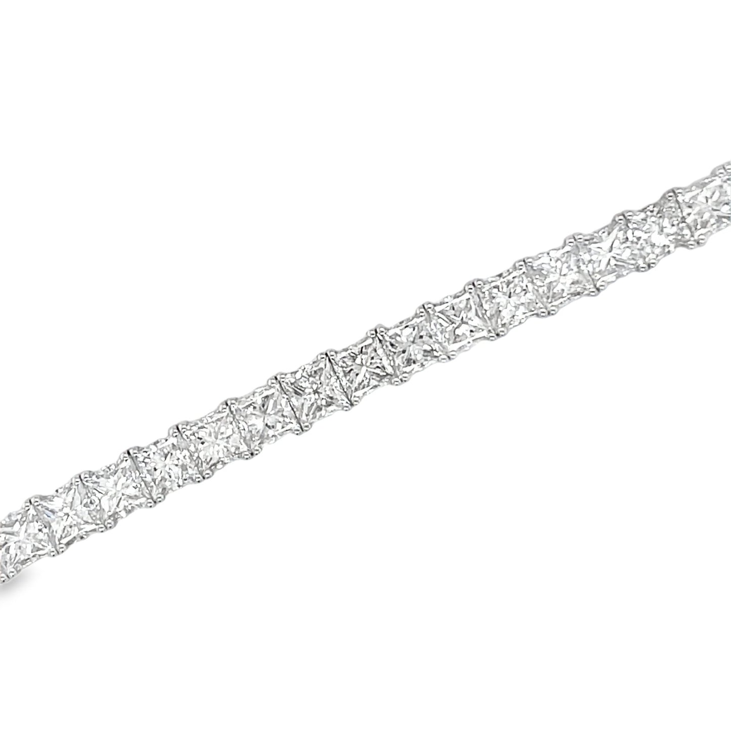 Hans Krieger's 18K White Gold 14-carat Princess-cut Diamond Tennis Bracelet - 7"