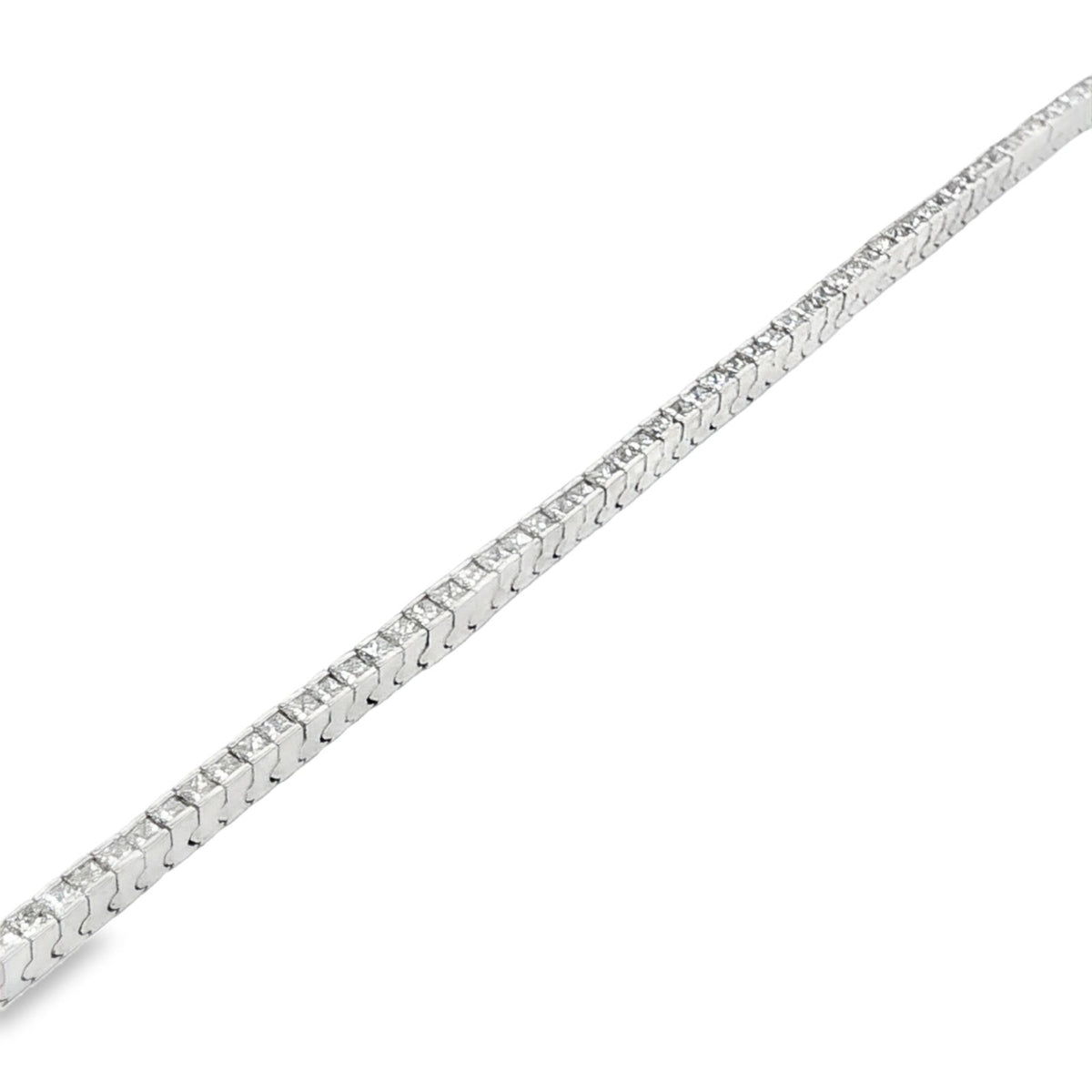 Jai's 14K White Gold 3-carat Diamond Tennis Bracelet - 7"