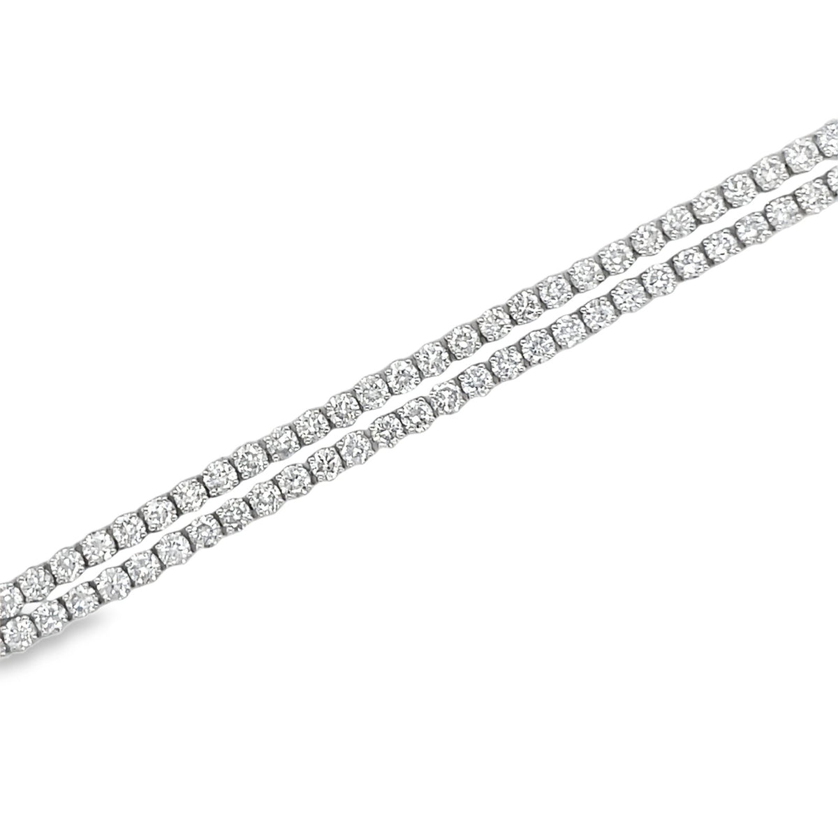 Jai's 18K White Gold 6.5-carat Two-strand Diamond Tennis Bracelet