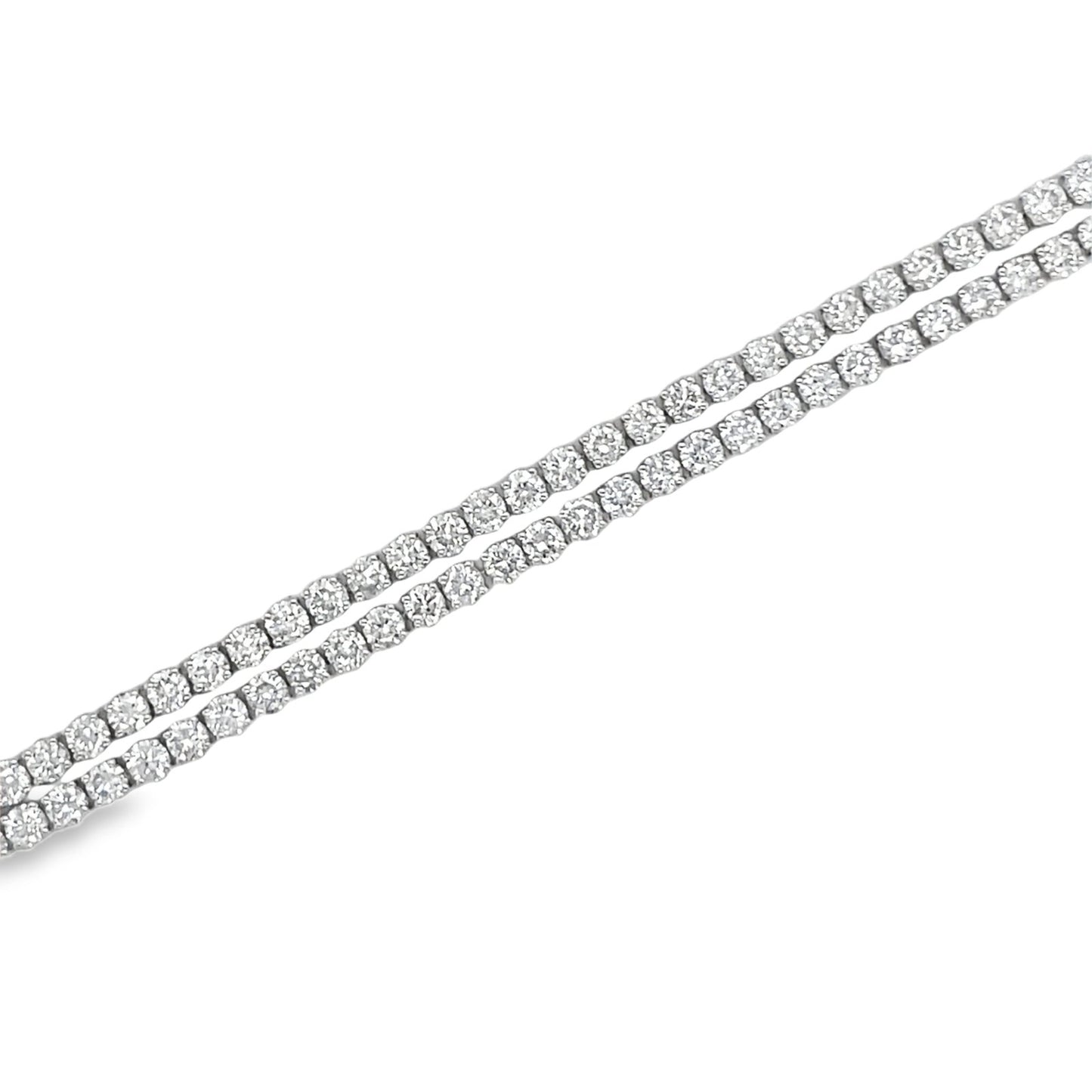 Jai's 18K White Gold Two-strand Diamond Tennis Bracelet