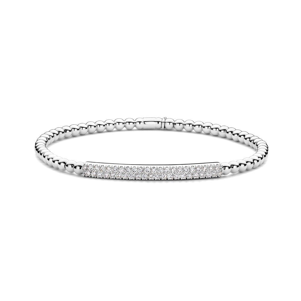 Hulchi Belluni's 18K White Gold Diamond Tresore Stretch Bracelet
